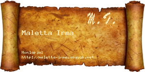 Maletta Irma névjegykártya
