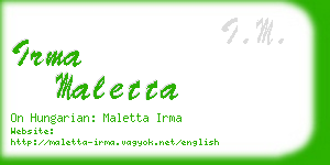 irma maletta business card
